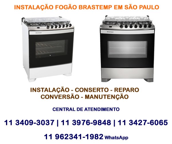 Instalação fogão Brastemp em São Paulo