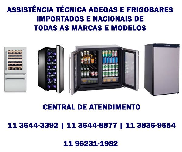 assistência técnica adega e frigobar importados e nacionais