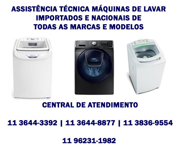 assistência técnica máquina de lavar importadas e nacionais