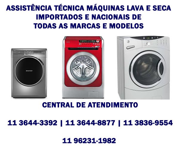 assistência técnica máquinas de lava e seca importadas e nacionais